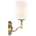 SATCO/NUVO Liam 1-Light Vanity Burnished Brass White Opal Glass (60-8201)