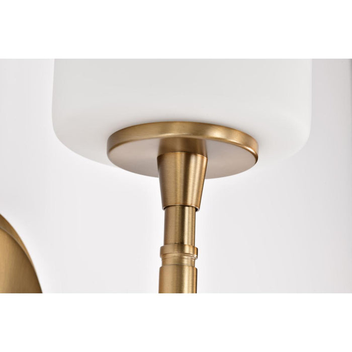 SATCO/NUVO Liam 1-Light Vanity Burnished Brass White Opal Glass (60-8201)