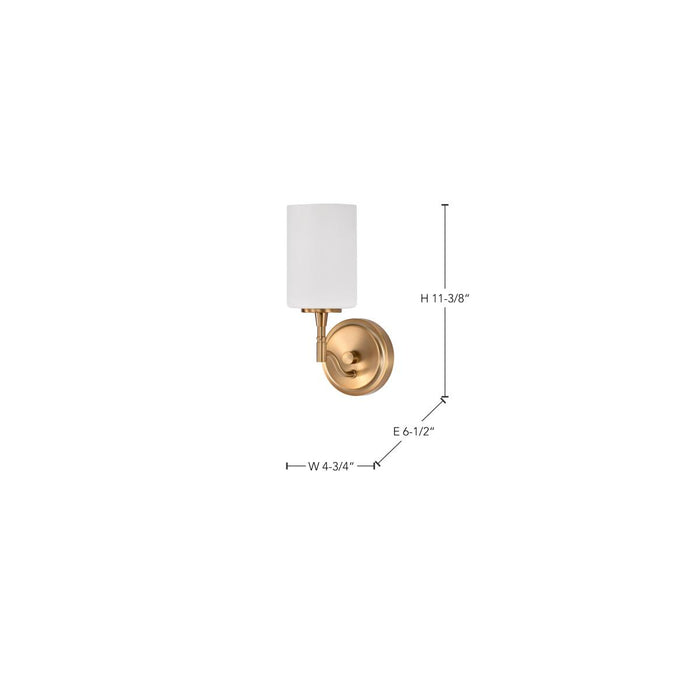 SATCO/NUVO Liam 1-Light Vanity Burnished Brass White Opal Glass (60-8201)