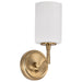 SATCO/NUVO Liam 1-Light Vanity Burnished Brass White Opal Glass (60-8201)