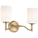 SATCO/NUVO Liam 2-Light Vanity Burnished Brass White Opal Glass (60-8202)