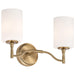 SATCO/NUVO Liam 2-Light Vanity Burnished Brass White Opal Glass (60-8202)