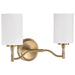 SATCO/NUVO Liam 2-Light Vanity Burnished Brass White Opal Glass (60-8202)