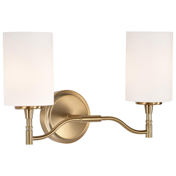 SATCO/NUVO Liam 2-Light Vanity Burnished Brass White Opal Glass (60-8202)