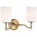 SATCO/NUVO Liam 2-Light Vanity Burnished Brass White Opal Glass (60-8202)