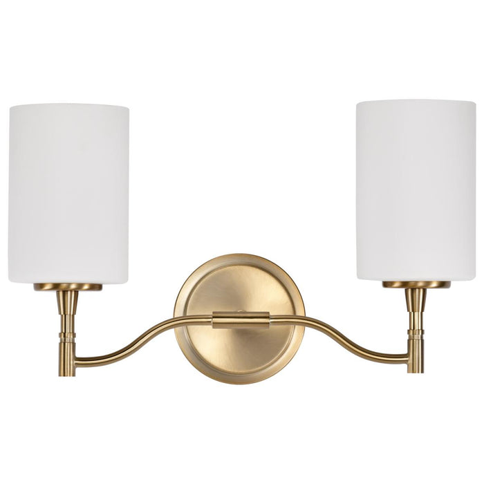 SATCO/NUVO Liam 2-Light Vanity Burnished Brass White Opal Glass (60-8202)