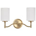 SATCO/NUVO Liam 2-Light Vanity Burnished Brass White Opal Glass (60-8202)