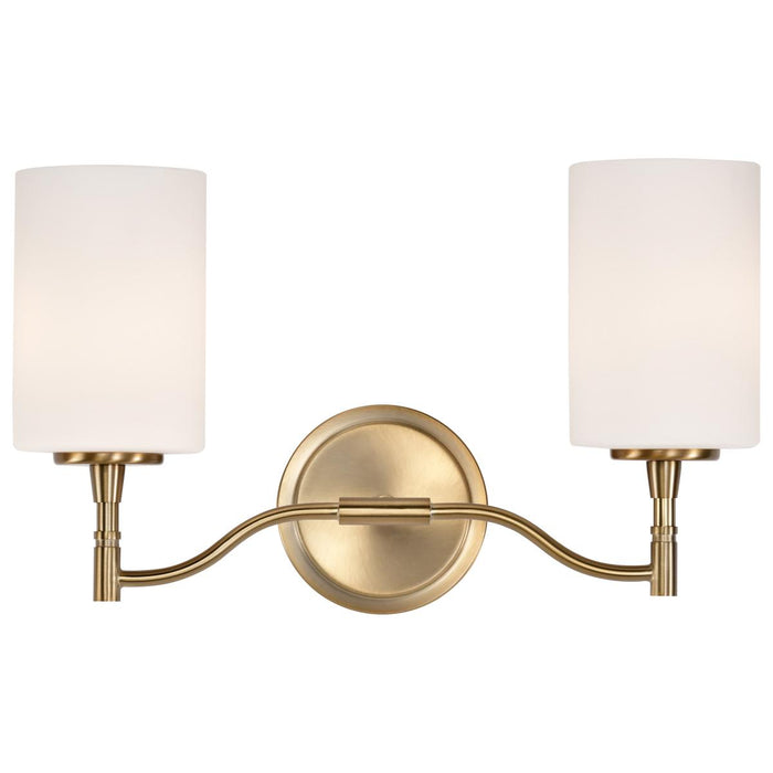 SATCO/NUVO Liam 2-Light Vanity Burnished Brass White Opal Glass (60-8202)