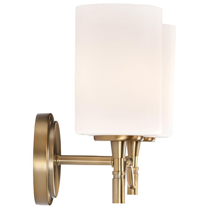SATCO/NUVO Liam 2-Light Vanity Burnished Brass White Opal Glass (60-8202)