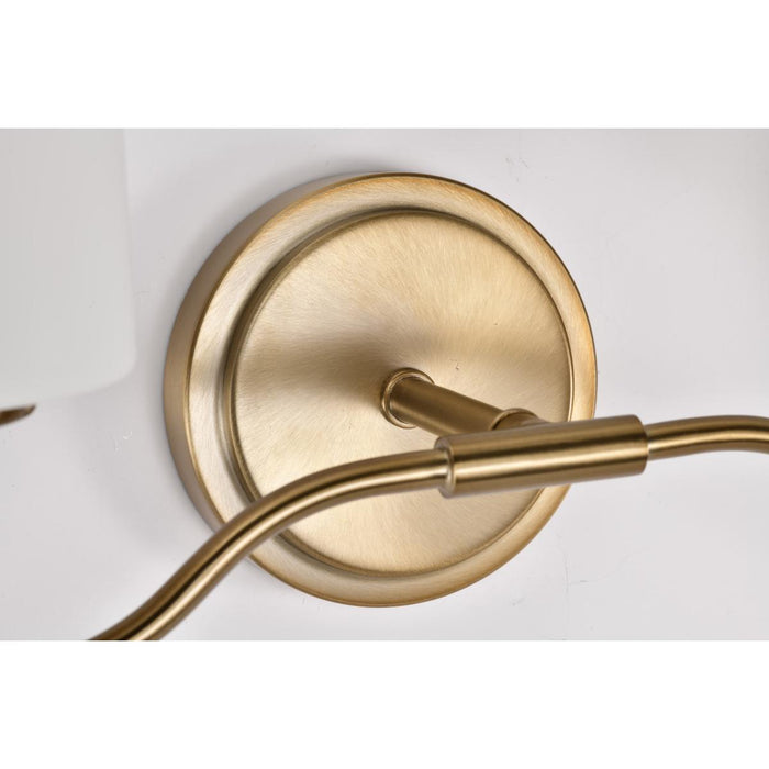 SATCO/NUVO Liam 2-Light Vanity Burnished Brass White Opal Glass (60-8202)