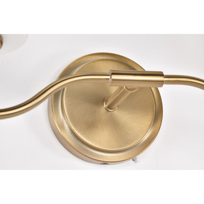 SATCO/NUVO Liam 2-Light Vanity Burnished Brass White Opal Glass (60-8202)