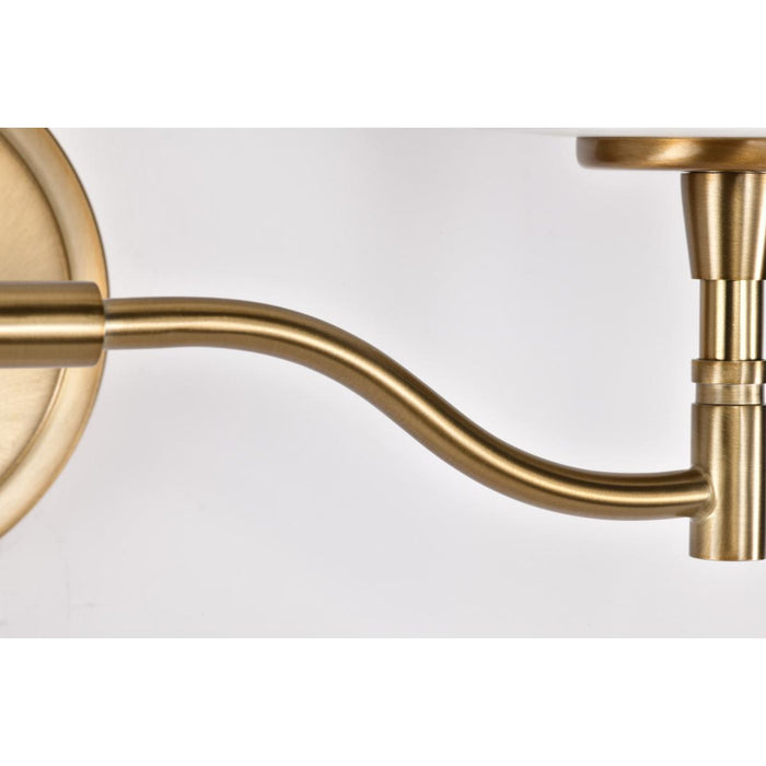 SATCO/NUVO Liam 2-Light Vanity Burnished Brass White Opal Glass (60-8202)