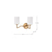 SATCO/NUVO Liam 2-Light Vanity Burnished Brass White Opal Glass (60-8202)