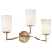 SATCO/NUVO Liam 3-Light Vanity Burnished Brass White Opal Glass (60-8203)