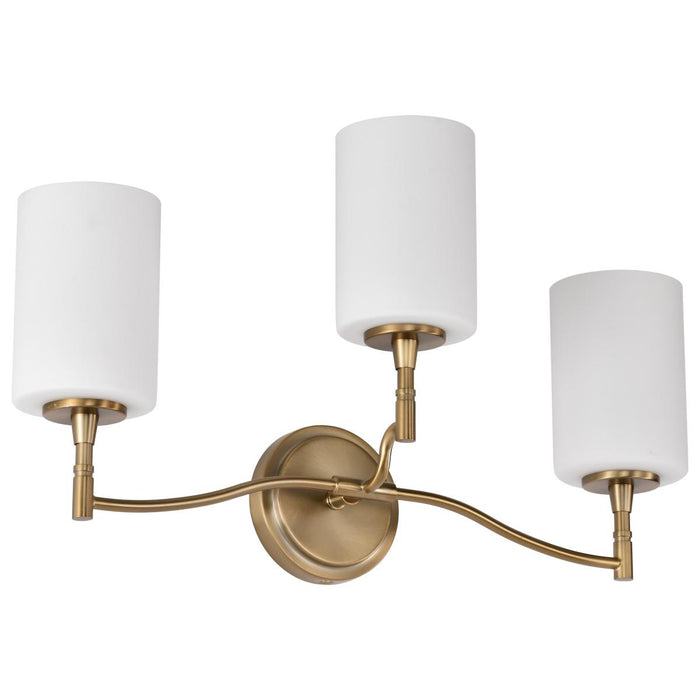 SATCO/NUVO Liam 3-Light Vanity Burnished Brass White Opal Glass (60-8203)