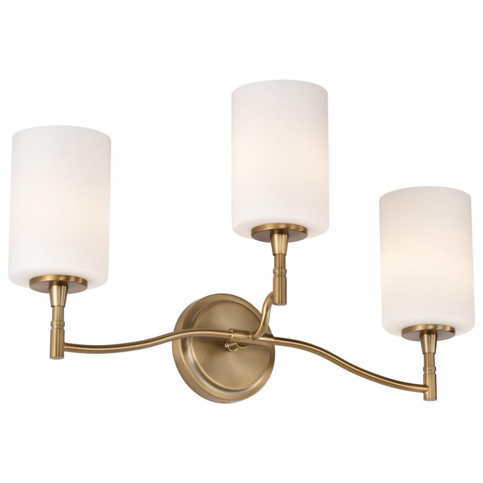 SATCO/NUVO Liam 3-Light Vanity Burnished Brass White Opal Glass (60-8203)