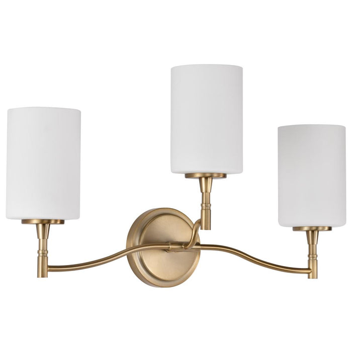 SATCO/NUVO Liam 3-Light Vanity Burnished Brass White Opal Glass (60-8203)