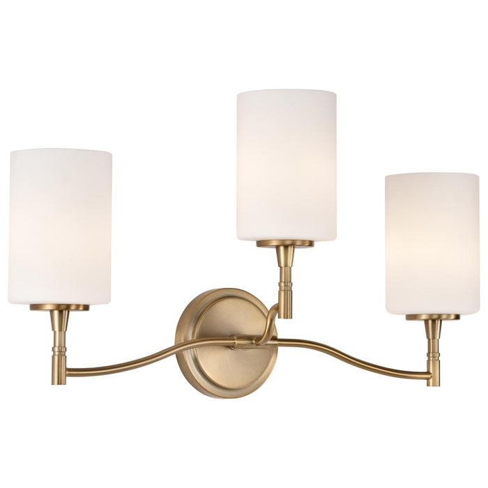 SATCO/NUVO Liam 3-Light Vanity Burnished Brass White Opal Glass (60-8203)