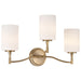 SATCO/NUVO Liam 3-Light Vanity Burnished Brass White Opal Glass (60-8203)