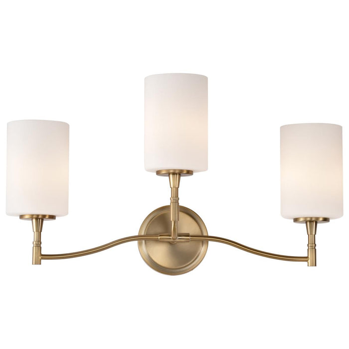 SATCO/NUVO Liam 3-Light Vanity Burnished Brass White Opal Glass (60-8203)