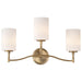 SATCO/NUVO Liam 3-Light Vanity Burnished Brass White Opal Glass (60-8203)