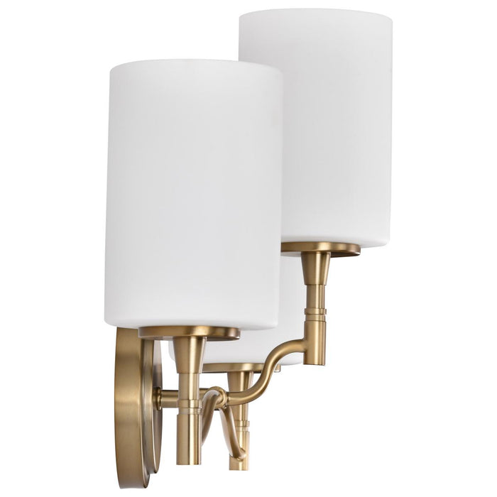 SATCO/NUVO Liam 3-Light Vanity Burnished Brass White Opal Glass (60-8203)