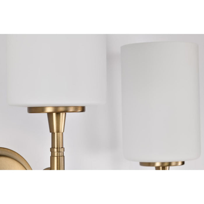 SATCO/NUVO Liam 3-Light Vanity Burnished Brass White Opal Glass (60-8203)