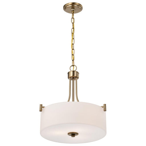SATCO/NUVO Liam 3-Light Pendant Burnished Brass White Opal Glass (60-8204)