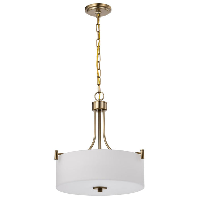 SATCO/NUVO Liam 3-Light Pendant Burnished Brass White Opal Glass (60-8204)