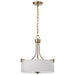 SATCO/NUVO Liam 3-Light Pendant Burnished Brass White Opal Glass (60-8204)