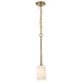 SATCO/NUVO Liam 1-Light Mini Pendant Burnished Brass White Opal Glass (60-8205)