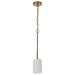 SATCO/NUVO Liam 1-Light Mini Pendant Burnished Brass White Opal Glass (60-8205)