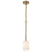 SATCO/NUVO Liam 1-Light Mini Pendant Burnished Brass White Opal Glass (60-8205)