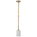 SATCO/NUVO Liam 1-Light Mini Pendant Burnished Brass White Opal Glass (60-8205)
