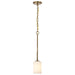 SATCO/NUVO Liam 1-Light Mini Pendant Burnished Brass White Opal Glass (60-8205)