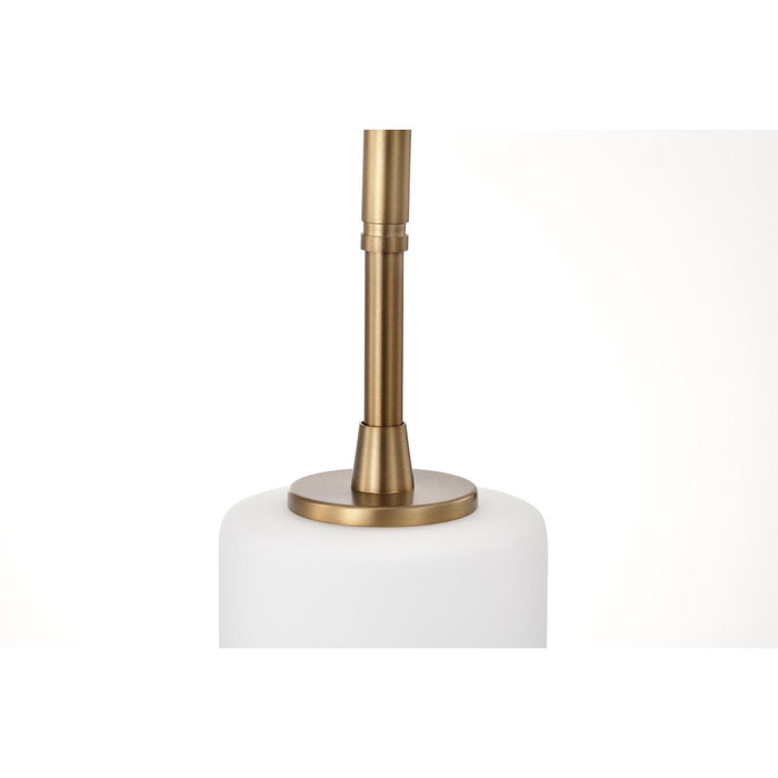 SATCO/NUVO Liam 1-Light Mini Pendant Burnished Brass White Opal Glass (60-8205)