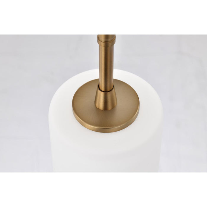 SATCO/NUVO Liam 1-Light Mini Pendant Burnished Brass White Opal Glass (60-8205)