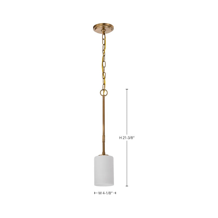 SATCO/NUVO Liam 1-Light Mini Pendant Burnished Brass White Opal Glass (60-8205)