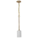SATCO/NUVO Liam 1-Light Mini Pendant Burnished Brass White Opal Glass (60-8205)