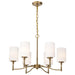 SATCO/NUVO Liam 6-Light Chandelier Burnished Brass White Opal Glass (60-8206)
