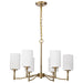 SATCO/NUVO Liam 6-Light Chandelier Burnished Brass White Opal Glass (60-8206)