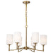 SATCO/NUVO Liam 6-Light Chandelier Burnished Brass White Opal Glass (60-8206)