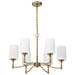SATCO/NUVO Liam 6-Light Chandelier Burnished Brass White Opal Glass (60-8206)