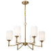 SATCO/NUVO Liam 6-Light Chandelier Burnished Brass White Opal Glass (60-8206)
