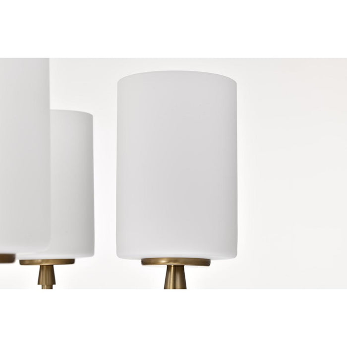 SATCO/NUVO Liam 6-Light Chandelier Burnished Brass White Opal Glass (60-8206)