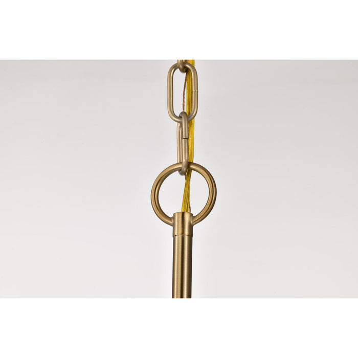 SATCO/NUVO Liam 6-Light Chandelier Burnished Brass White Opal Glass (60-8206)