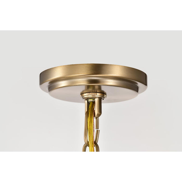 SATCO/NUVO Liam 6-Light Chandelier Burnished Brass White Opal Glass (60-8206)