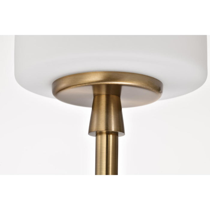 SATCO/NUVO Liam 6-Light Chandelier Burnished Brass White Opal Glass (60-8206)