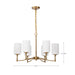 SATCO/NUVO Liam 6-Light Chandelier Burnished Brass White Opal Glass (60-8206)