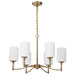 SATCO/NUVO Liam 6-Light Chandelier Burnished Brass White Opal Glass (60-8206)